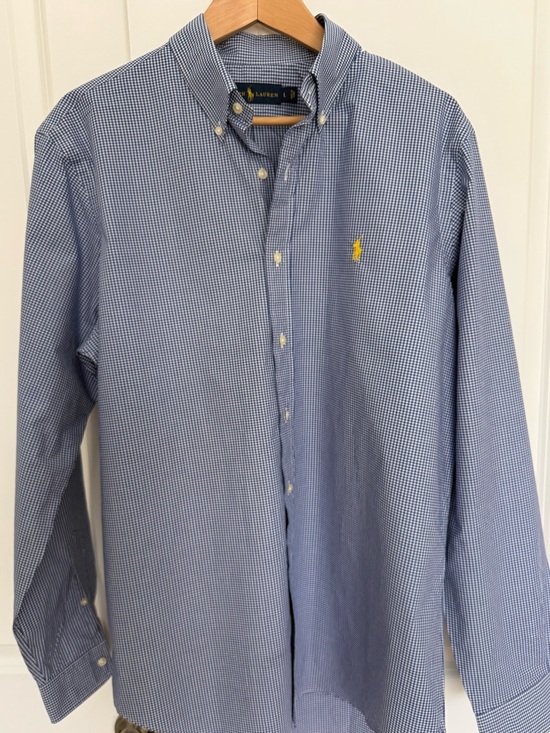 Polo Ralph Lauren Other - Polo by Ralph Lauren Men’s Blue Mini-Check Button-Down Shirt with Yellow Pony